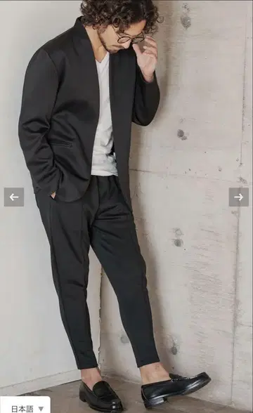 CAMBIO 블랙 노카라 캐주얼 수트