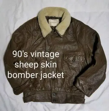 레어 90s 일본산 빈티지 양가죽 옷깃 무스탕 자켓 가죽 자켓