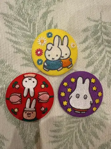 미피 토끼 자수 배지 캔뱃지 3종
