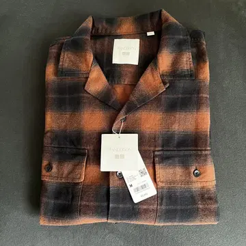 유니클로 JW ANDERSON 브러쉬드 코튼 오버사이즈 셔츠 M 브라운