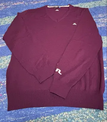 J.LINDEBERG 버건디 니트 스웨터 L