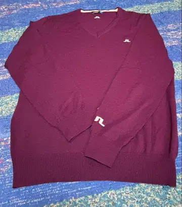 J.LINDEBERG 버건디 니트 스웨터 L