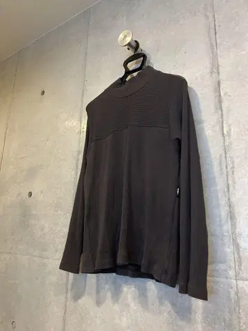 90s 일본제 agnes b homme 리브 코튼 긴팔 하이넥 셔츠