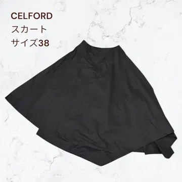 CELFORD 셀포드 비대칭 플레어 스커트 블랙 38