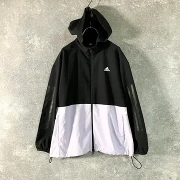 adidas 나일론 자켓 후디 바이컬러 로고 프린트