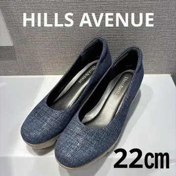 힐즈아베뉴 데님 컬러 22cm 웨이브 밑창 펌프스 통굽