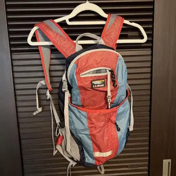 가격 인하! LLBean 백팩 빨간색/파랑 메쉬 포켓 부착