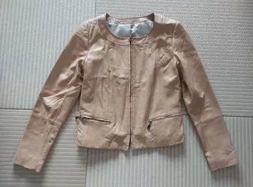 CREA 베이지 숏 기장 자켓 양가죽