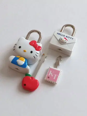 헬로키티 카바야키 마스코트 자물쇠 열쇠 산리오 헤이세이 레트로