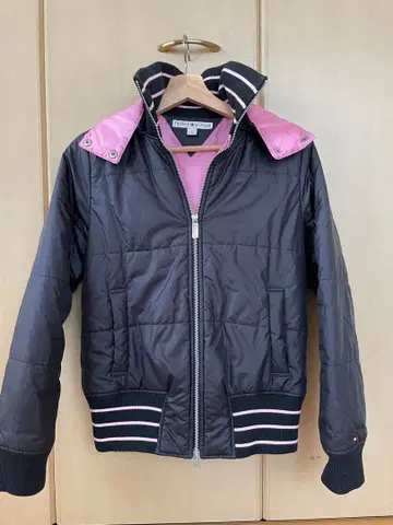 TOMMY HILFIGER 다운 자켓 사이즈 2 블랙/핑크