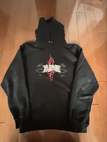 XLARGE 블랙 그래픽 후드티