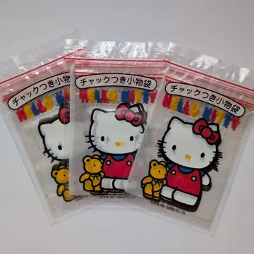 새상품 산리오 쇼와 레트로 헬로키티 지퍼 달린 잡화 주머니 구 로고