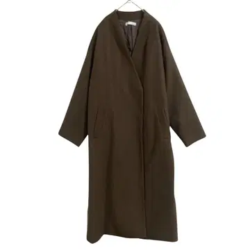 AUNT MARIE'S [ F ] 여성용 노카라 멜톤 코트 브라운