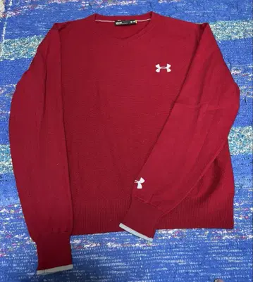 Under Armour 그레이 V넥 스웨터 MD 남성용 골프웨어