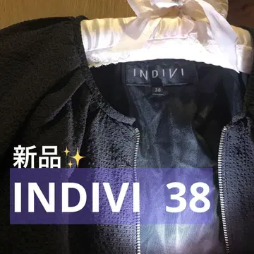 INDIVI 노카라 자켓 38 블랙