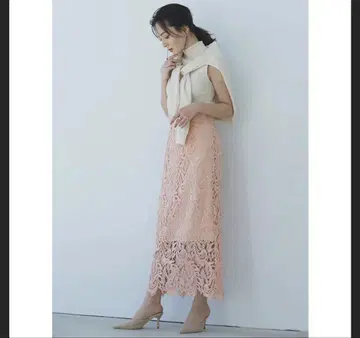 anuans 스칼라 레이스 스트레이트 스커트 택 포함 새상품