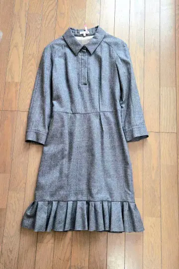 폴카 밑단 프릴 원피스