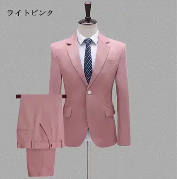 남성용 수트 셋업 핑크 촬영용