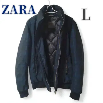 컨디션 최상 ZARA MAN 충전솜 블루종 자켓 L 방한 두꺼운 원단