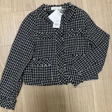 미쉬마쉬 노카라 자켓 S 블랙 화이트