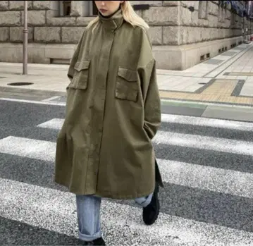 올리브 밀리터리 자켓 오버 사이즈