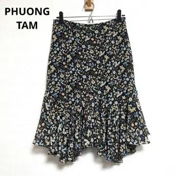 PHUONG TAM 미디 스커트 꽃무늬 올 패턴 귀여운 [ S 사이즈 ]