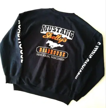 Mustang Shelly's Roadhouse 구제 의류 블랙 맨투맨