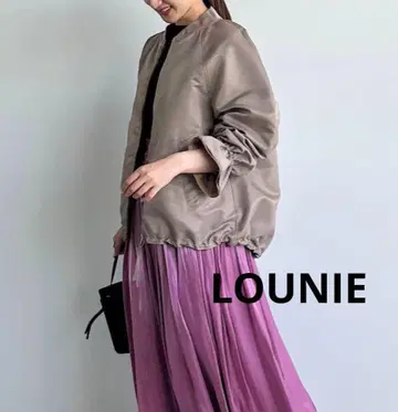 LOUNIE 루니 MA-1 블루종 베이지 프릴 경량