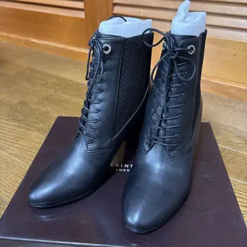 가죽 메쉬 레이스업 부츠