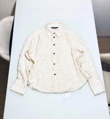 ZARA 아이보리 레이스 오버 사이즈 셔츠