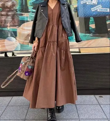 이디알루체 브라운 롱 원피스 프리