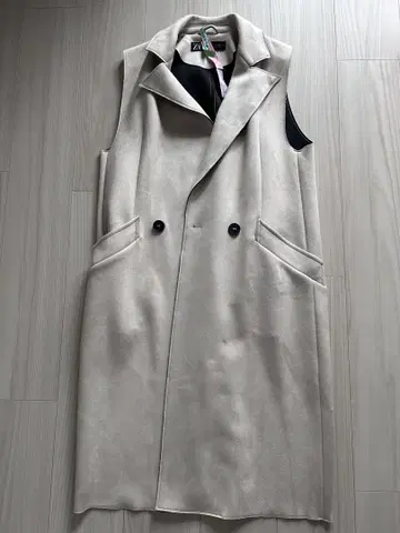 ZARA 베이지 더블 브레스트 베스트 XS