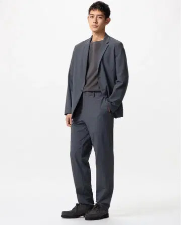 유니클로 셋업 그레이 남성용 L 사이즈 M 사이즈 자켓 팬츠