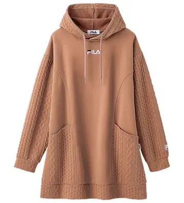[ 새상품 미사용 ] FILA 케이블 짜임 후드 부착 후드티 핑크 LL