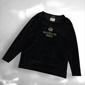 VALENZA 발렌자포 스포츠 긴팔 티셔츠 벨벳 면 블랙 40 (C2