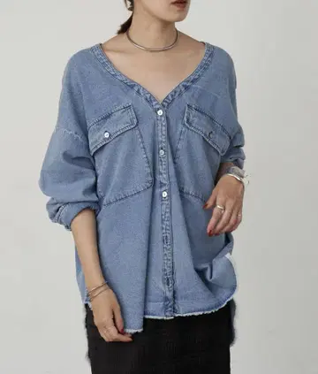 SHENERY V넥 바지 셔츠