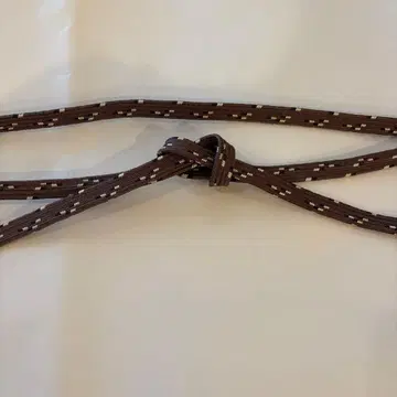 류 공방 브라운 허리띠 술 장식 화이트, 파랑 점무늬