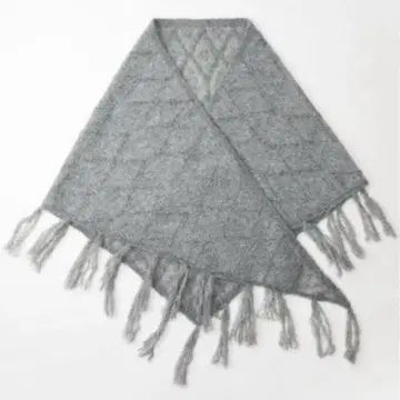 [ 미사용 새상품 ] ZARA 알파카 블렌드 프린지 삼각형 숄 발레 숄