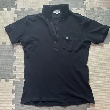 LACOSTE 네이비 슬림핏 피케 셔츠