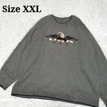 [ y2k ] USA 이글 자수 헤비 웨이트 맨투맨 그레이 XXL