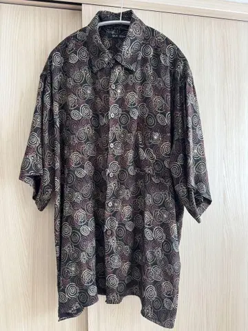 SILK ICON 실크 셔츠 반팔 올 패턴