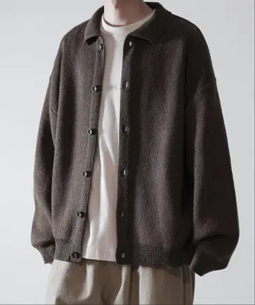RUUBON 브라운 버튼 가디건