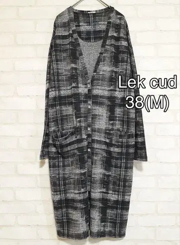 M454 Lek cud 체크 무늬 얇은 소재 롱 코트 가디건 깔끔한