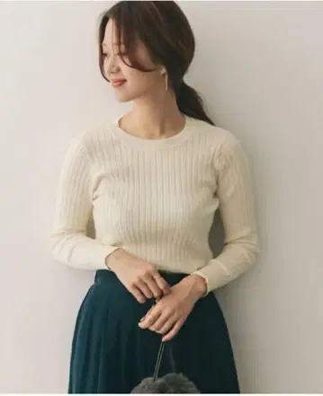 어반 리서치 도어스 리브 니트 긴팔 니트 쿨넥 성숙/러블리 F