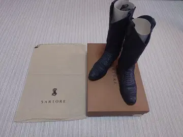 SARTORE 웨스턴 부츠 블랙 수납 가방 박스 포함