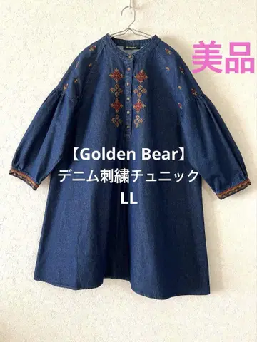 새상품급 [ Golden Bear ] 데님 자수 튜닉 원피스 LL