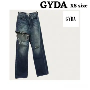 GYDA 데미지 가공 스트레이트 데님 XS 데미지 진