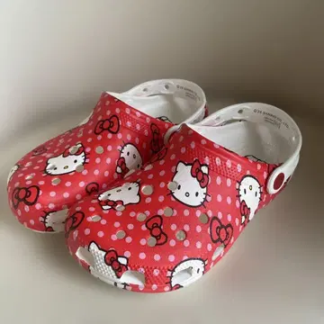 헬로키티 빨간색 클로그 샌들