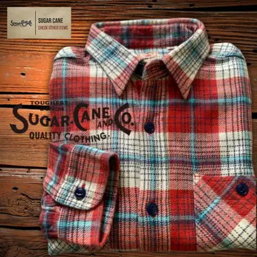 [새상품급] SUGAR CANE 헤비 웨이트 플란넬 워크 셔츠 Large