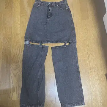 MAISON SPECIAL 허벅지 슬릿 데님 블랙